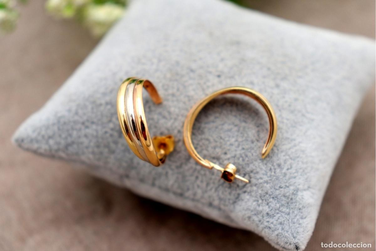 Joyeria: Pendientes en oro bicolor de 19,2K. - Foto 3