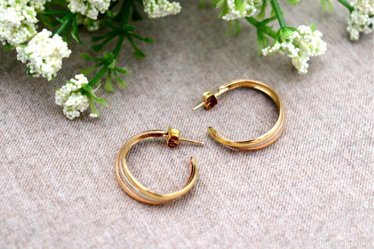 Joyeria: Pendientes en oro bicolor de 19,2K. - Foto 6