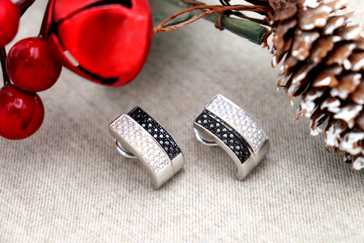 Joyeria: Pendientes en oro blanco de 19,2K con diamantes. - Foto 4