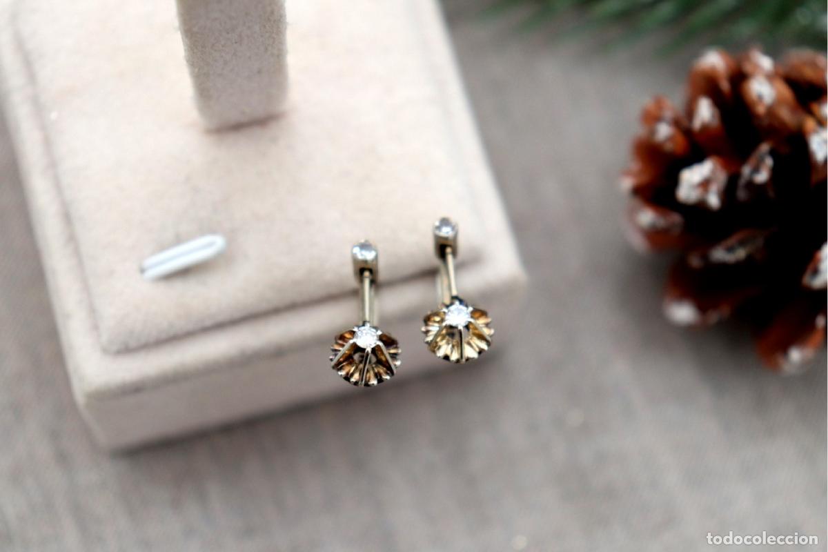 Joyeria: Pendientes en oro blanco de 19,2K con diamantes. - Foto 2