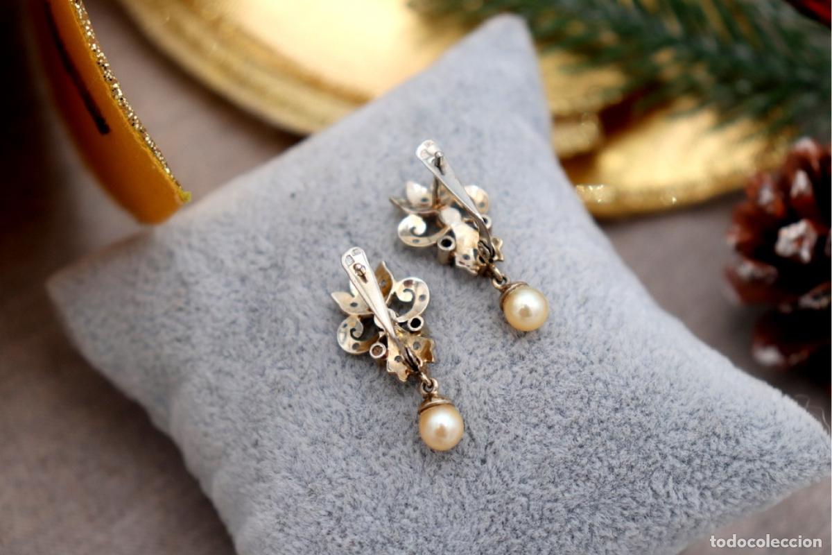 Joyeria: Pendientes en oro blanco de 19,2K con perlas. - Foto 3