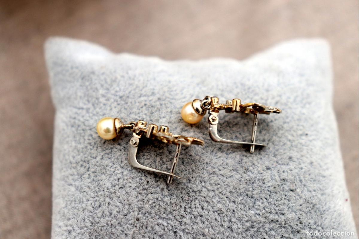Joyeria: Pendientes en oro blanco de 19,2K con perlas. - Foto 6