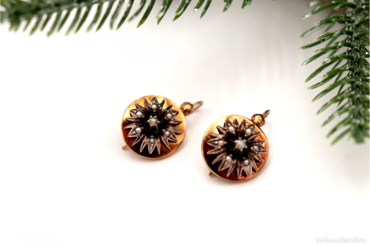Joyeria: Pendientes en oro de 19,2K y plata con perlas. - Foto 2
