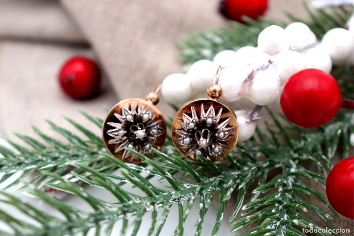 Joyeria: Pendientes en oro de 19,2K y plata con perlas. - Foto 3