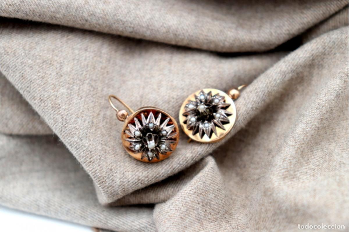 Joyeria: Pendientes en oro de 19,2K y plata con perlas. - Foto 4