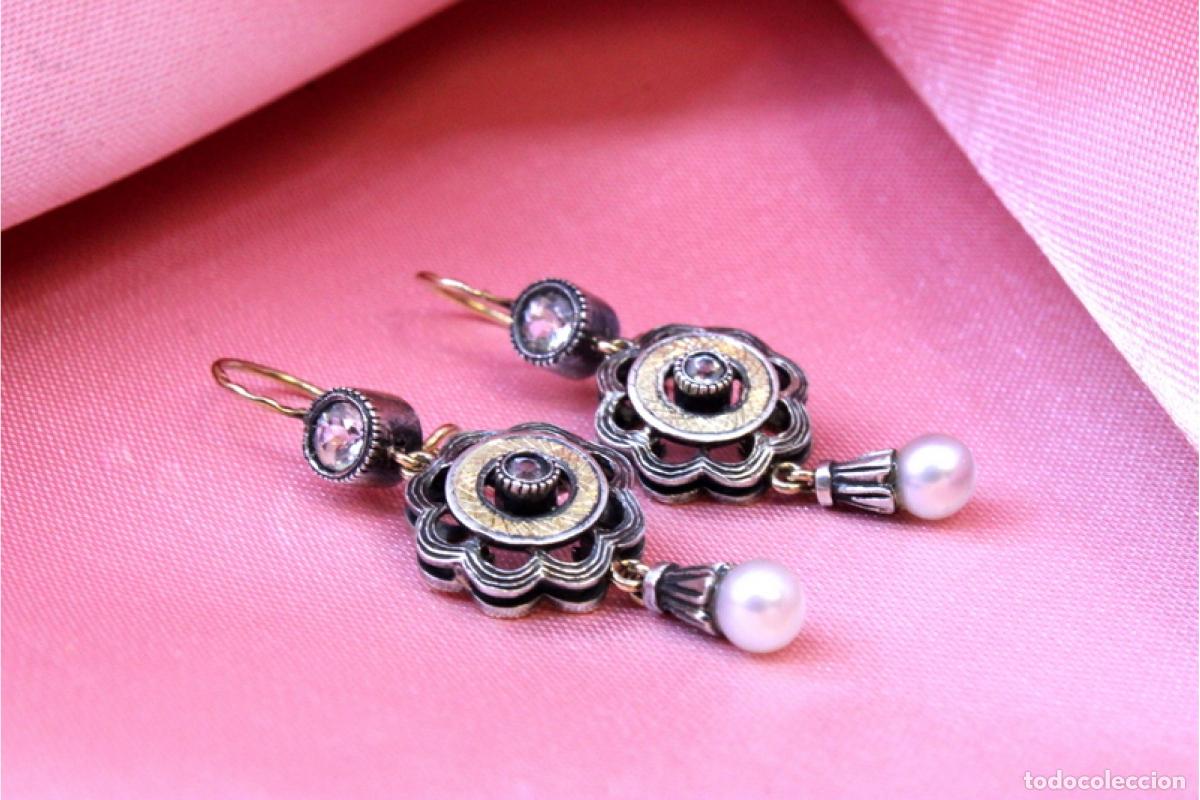 Joyeria: Pendientes en oro de 19,2K y plata con perlas. - Foto 5