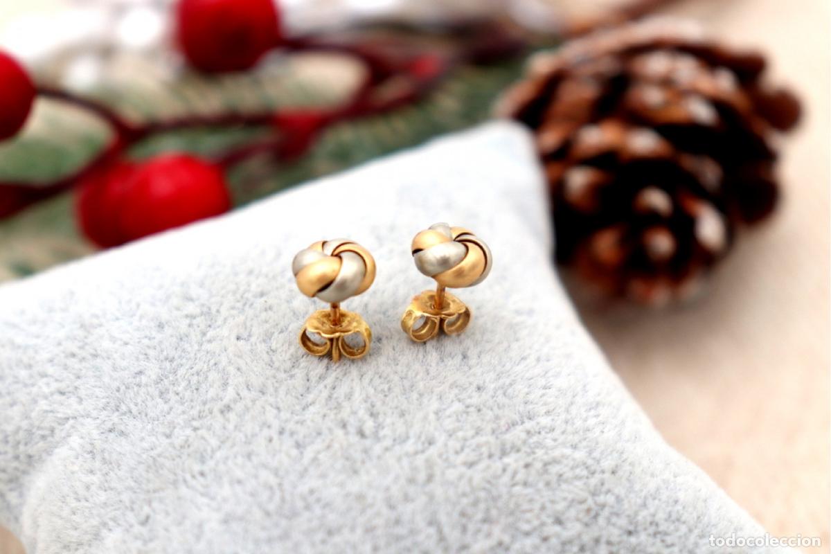 Joyeria: Pendientes en oro bicolor de 19,2K. - Foto 2