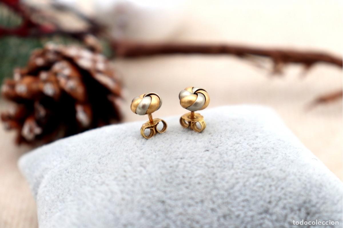 Joyeria: Pendientes en oro bicolor de 19,2K. - Foto 4