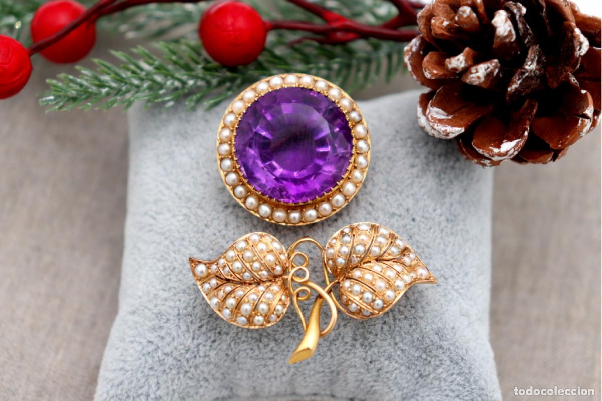 Joyeria: Broche de oro de 18 quilates con perlas - Foto 9
