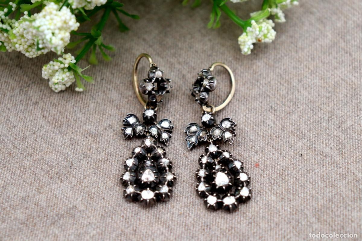 Joyeria: Pendientes de oro y plata con diamantes. - Foto 4