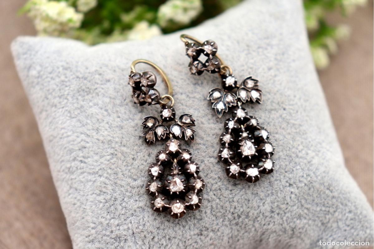 Joyeria: Pendientes de oro y plata con diamantes. - Foto 5