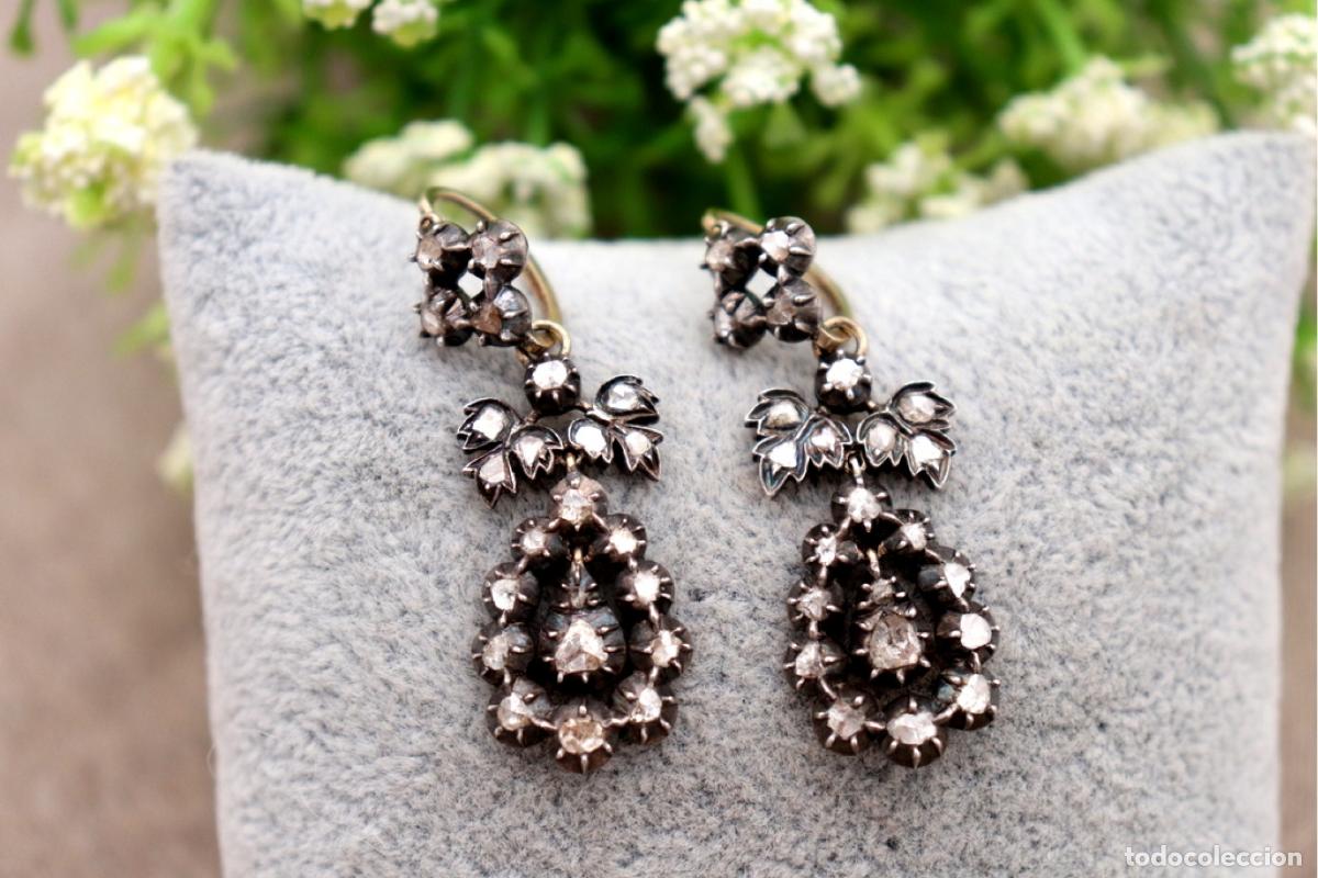 Joyeria: Pendientes de oro y plata con diamantes. - Foto 1