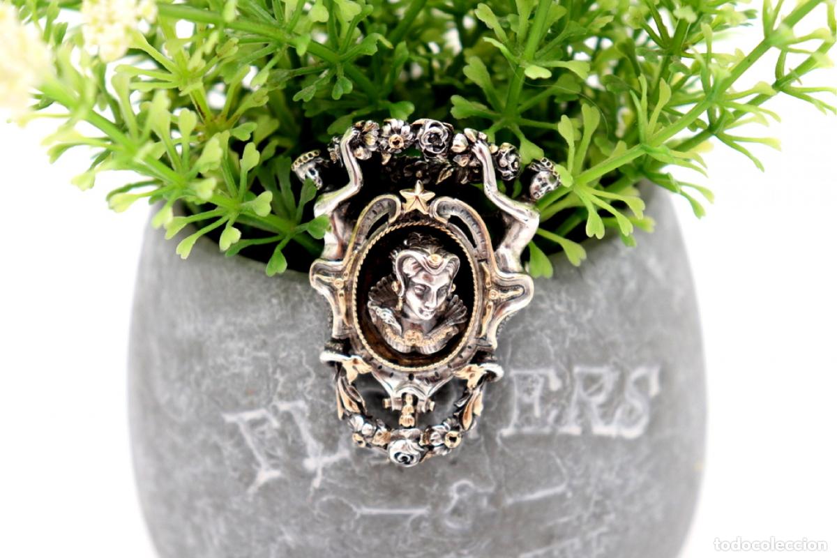 Joyeria: Broche en oro de 18 quilates y plata. - Foto 1