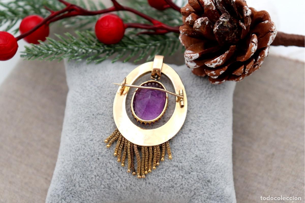 Joyeria: Broche de Oro 18K con perlas y amatista - Foto 6