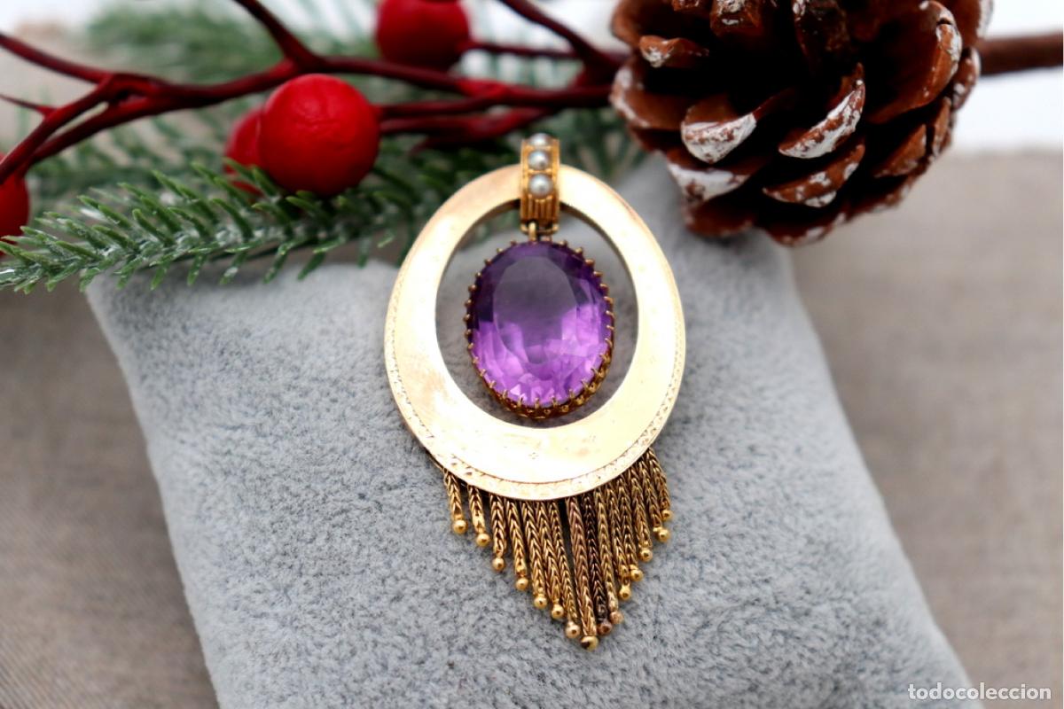 Joyeria: Broche de Oro 18K con perlas y amatista - Foto 7