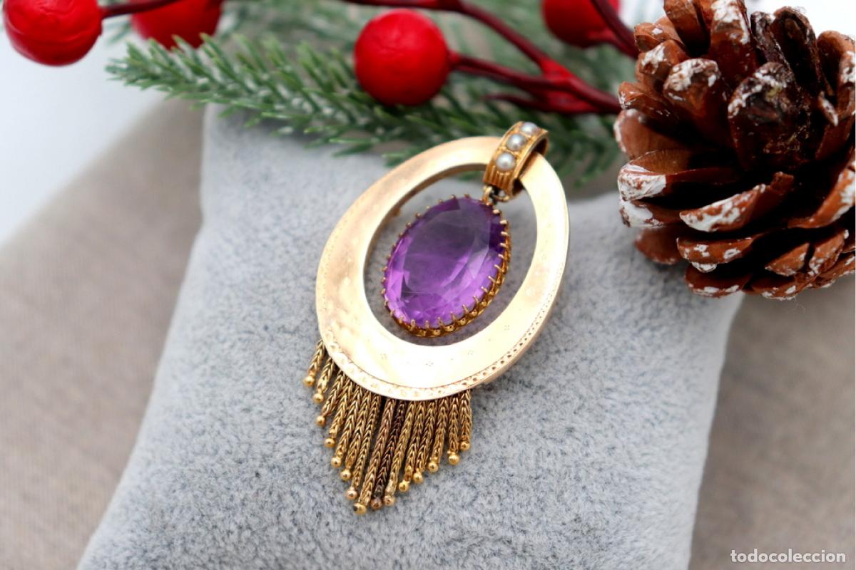 Joyeria: Broche de Oro 18K con perlas y amatista - Foto 8