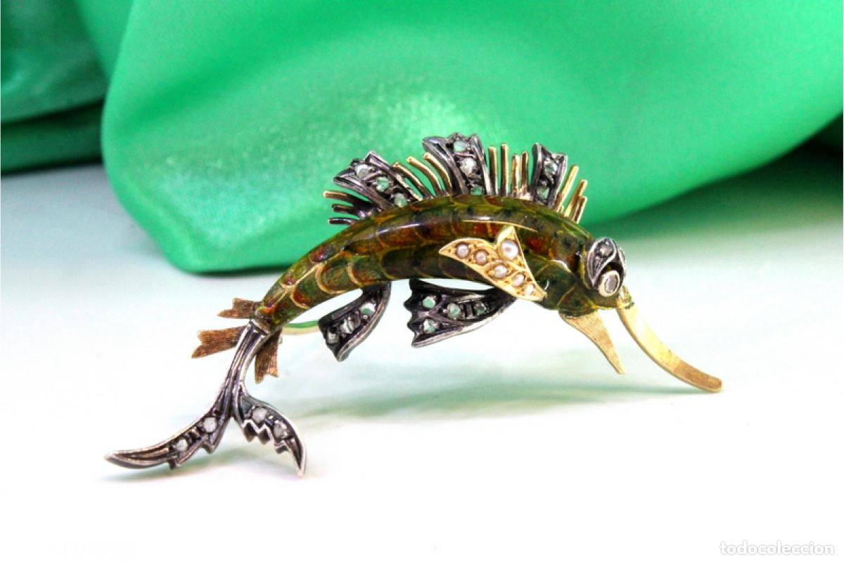 Joyeria: Broche de oro de 19,2 quilates con diamantes - Foto 4