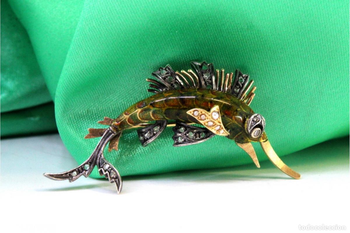 Joyeria: Broche de oro de 19,2 quilates con diamantes - Foto 6