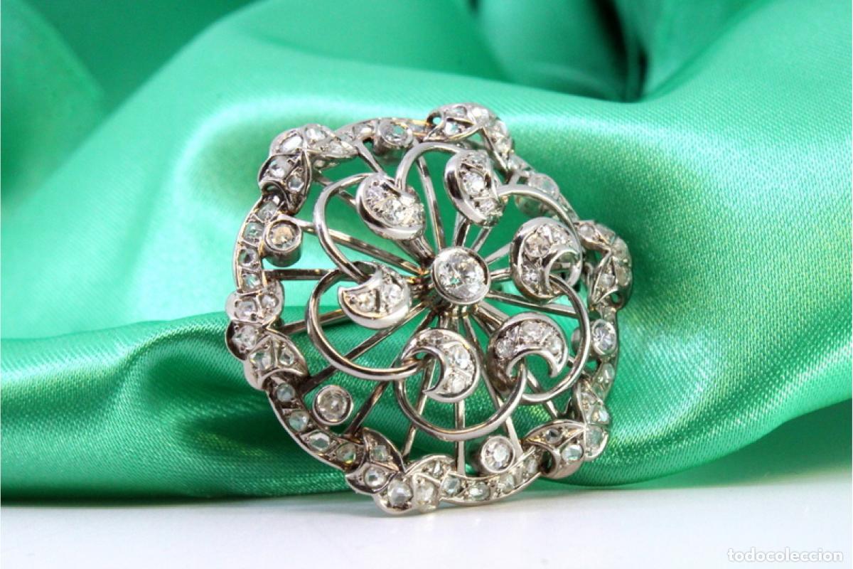 Joyeria: Broche de oro de 19,2 quilates con diamantes - Foto 1