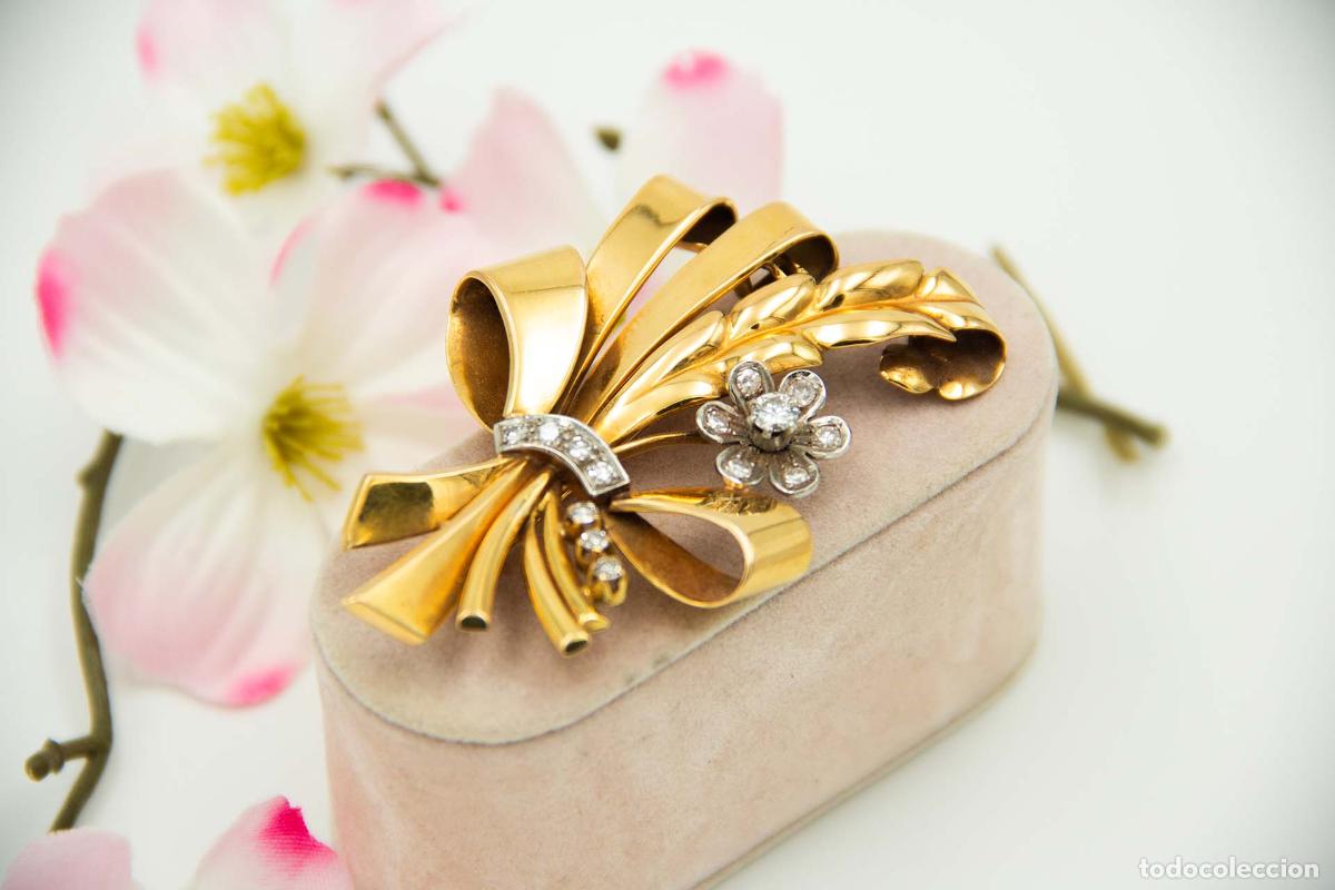Joyeria: Broche de oro de 19,2 quilates con diamantes - Foto 3