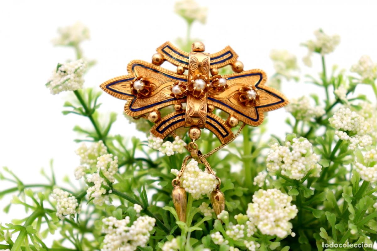 Joyeria: Broche de oro de 19,2 quilates con perlas - Foto 3