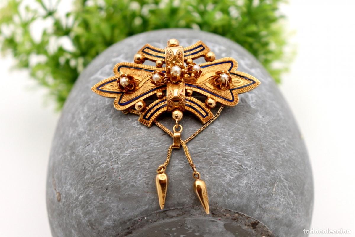 Joyeria: Broche de oro de 19,2 quilates con perlas - Foto 1