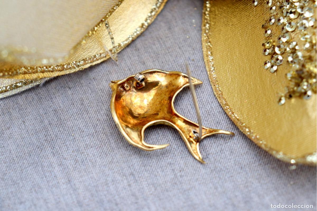 Joyeria: Broche de oro de 19,2 quilates con turquesa - Pez - Foto 5