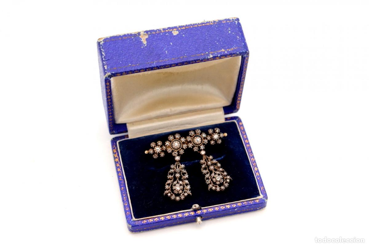Joyeria: Broche en oro y plata de 19,2K con diamantes. - Foto 6