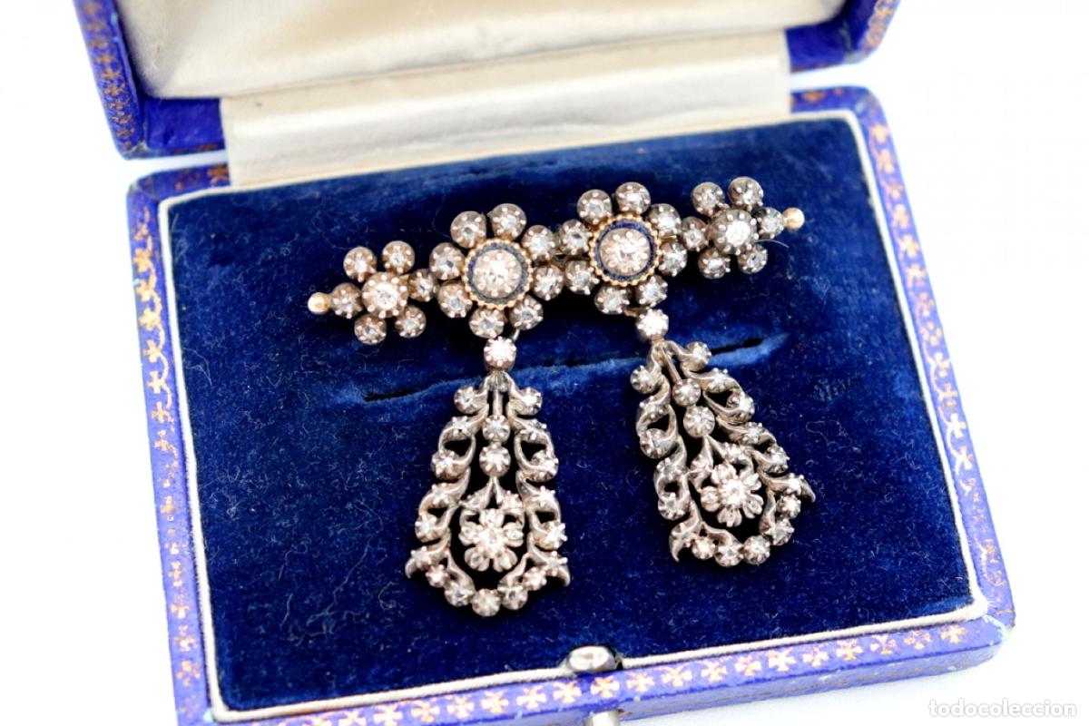 Joyeria: Broche en oro y plata de 19,2K con diamantes. - Foto 7