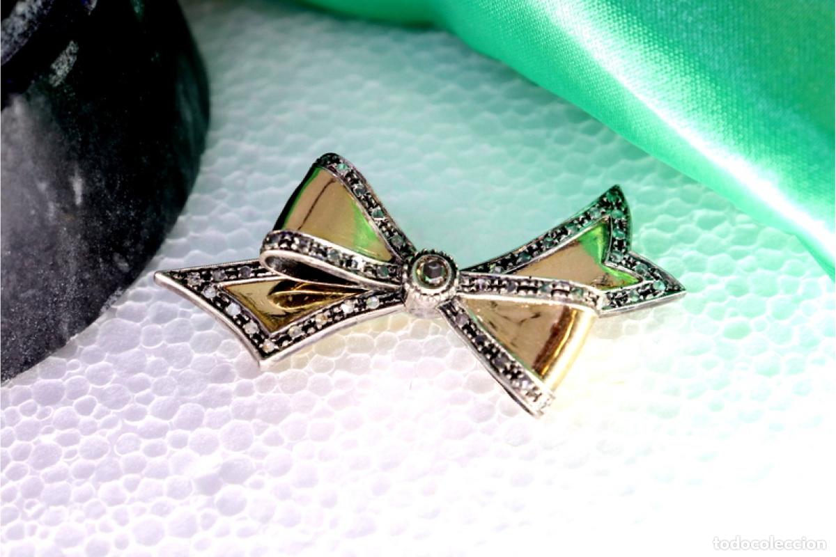Joyeria: Broche en oro y plata de 19,2K con diamantes. - Foto 5