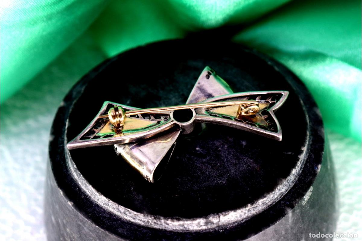 Joyeria: Broche en oro y plata de 19,2K con diamantes. - Foto 7