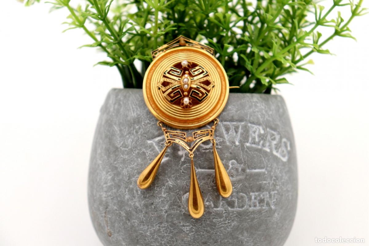 Joyeria: Broche de oro de 19,2 quilates con perlas - Foto 3