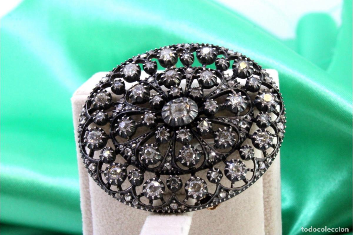 Joyeria: Broche en oro y plata de 19,2K con diamantes. - Foto 3