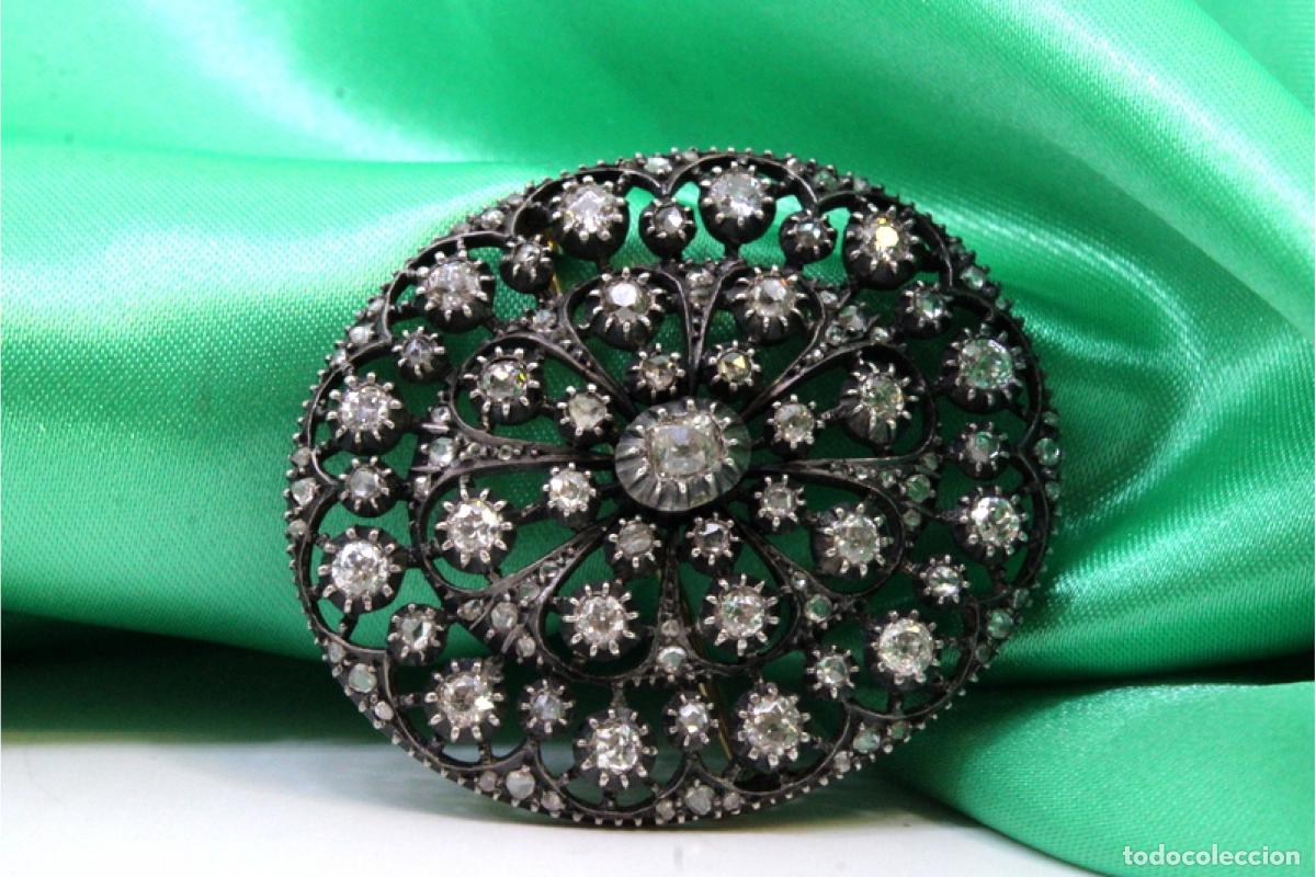 Joyeria: Broche en oro y plata de 19,2K con diamantes. - Foto 5