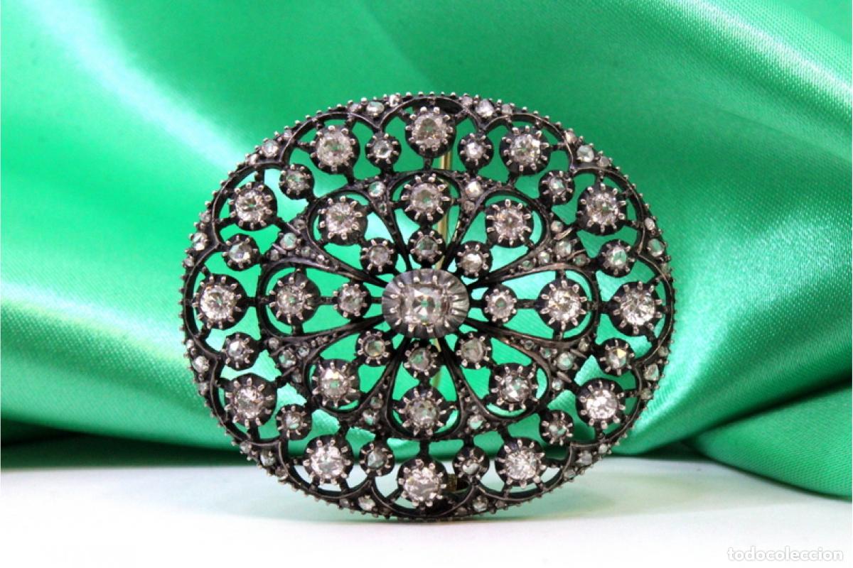 Joyeria: Broche en oro y plata de 19,2K con diamantes. - Foto 1
