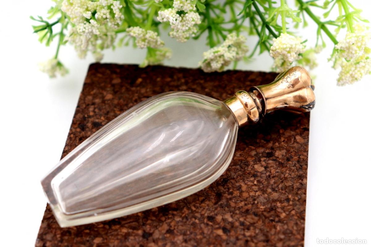 Joyeria: Frasco de perfume, fabricado en cristal y oro de 15K. - Foto 2