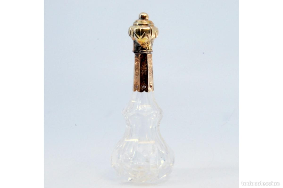 Joyeria: Frasco de perfume, fabricado en cristal y oro de 15K. - Foto 2
