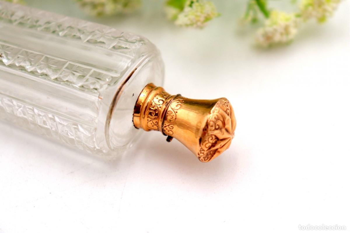 Joyeria: Frasco de perfume, fabricado en cristal y oro de 15K. - Foto 2