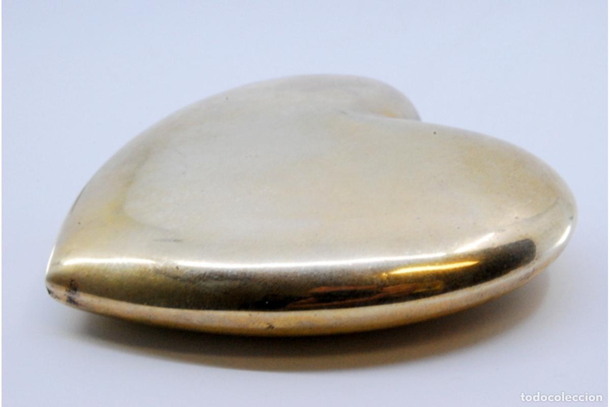 Joyeria: Colgante en forma de coraz&oacute;n en plata ba&ntilde;ada en oro. - Foto 3