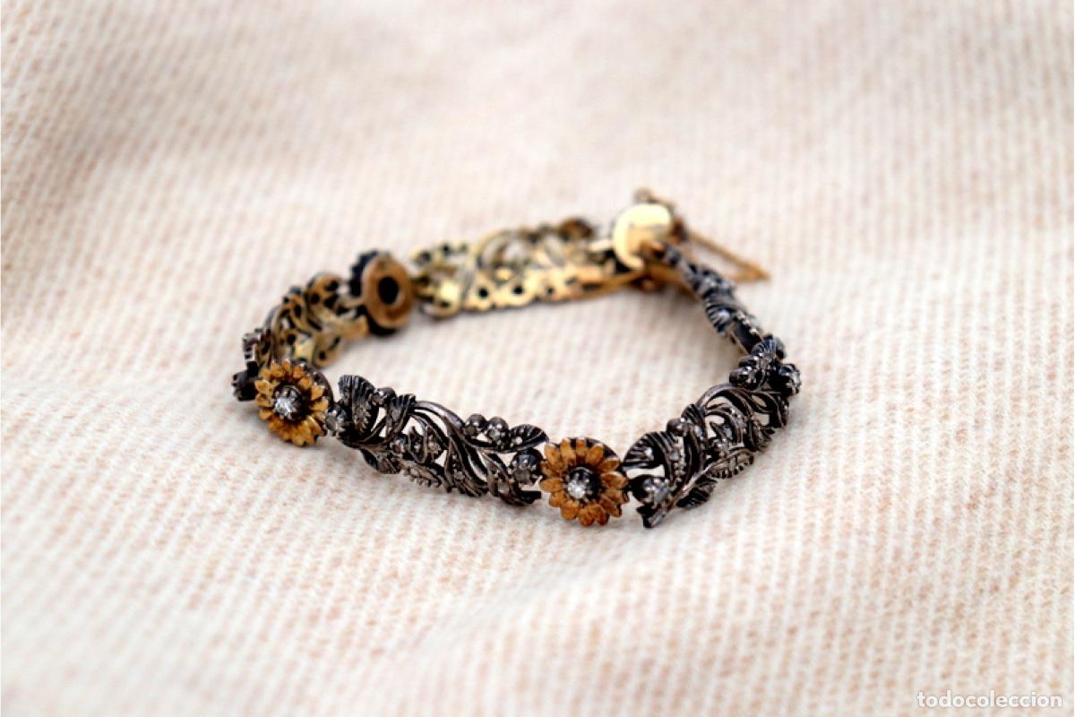 Joyeria: Pulsera de oro y plata de 14K con diamantes. - Foto 1