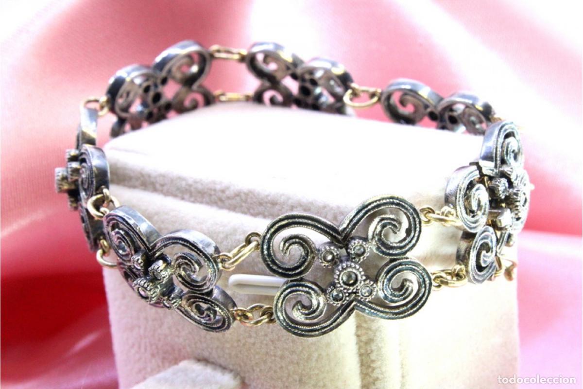 Joyeria: Pulsera en oro de 19,2K y plata con diamantes. - Foto 8
