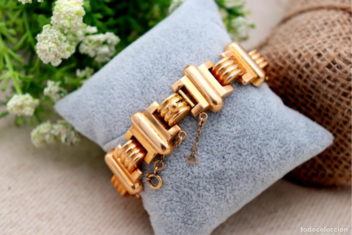 Joyeria: Pulsera en oro de 19,2 quilates y plata - Art D&eacute;co - Foto 3