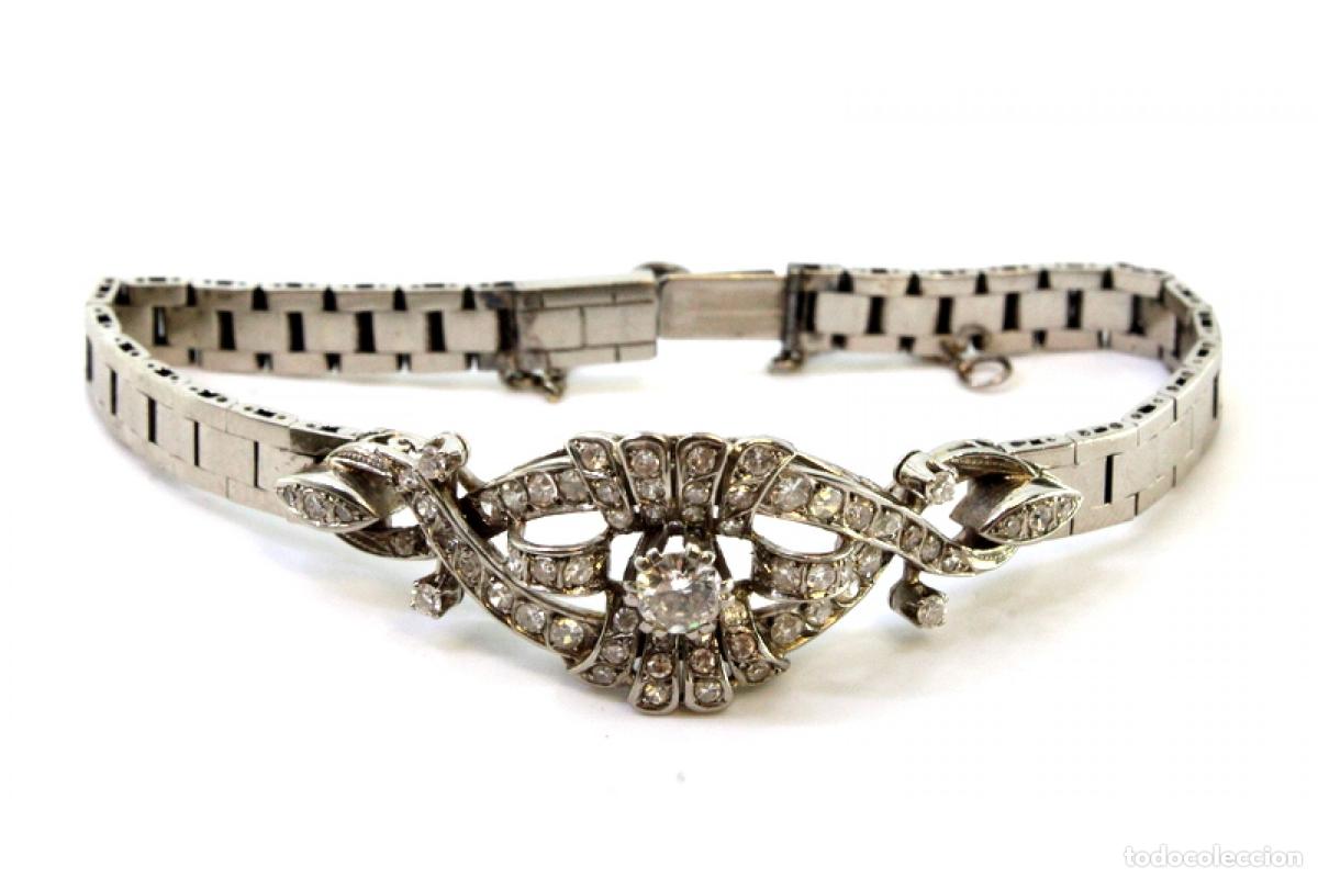 Joyeria: Pulsera de oro blanco de 19,2K con diamantes. - Foto 7