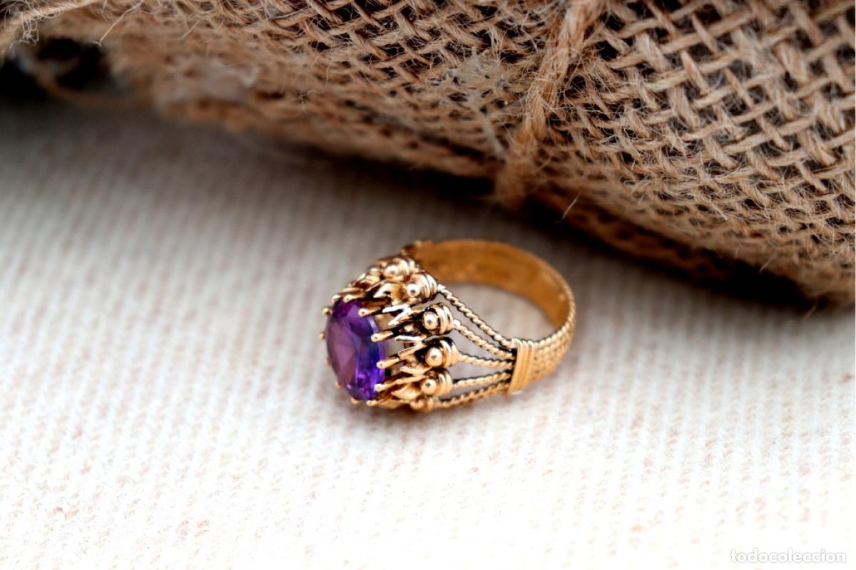 Joyeria: Anillo de oro de 19,2 quilates con amatista - Foto 4
