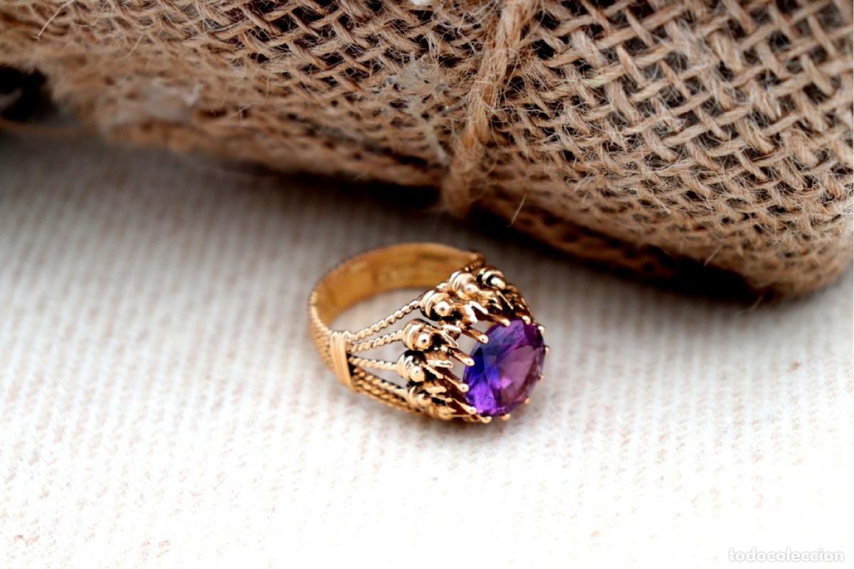 Joyeria: Anillo de oro de 19,2 quilates con amatista - Foto 5