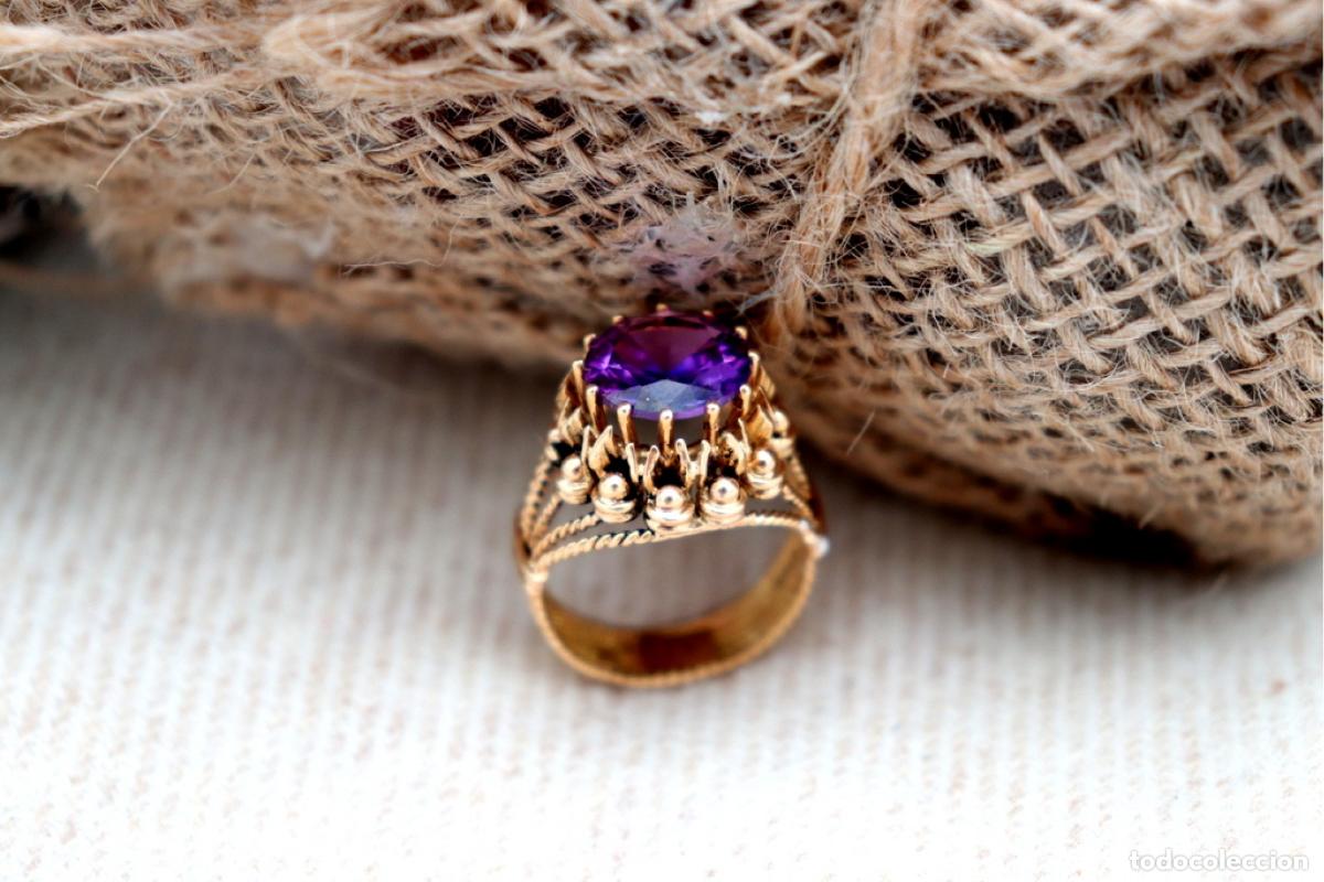 Joyeria: Anillo de oro de 19,2 quilates con amatista - Foto 6