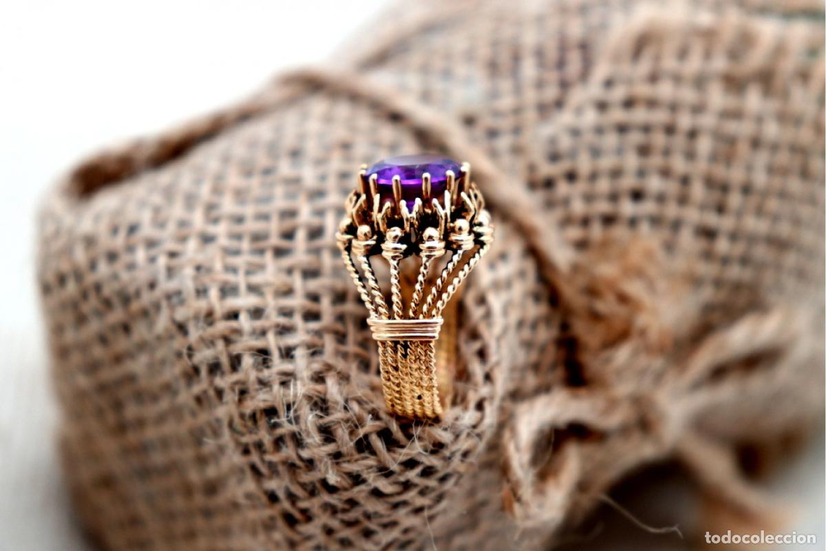 Joyeria: Anillo de oro de 19,2 quilates con amatista - Foto 7