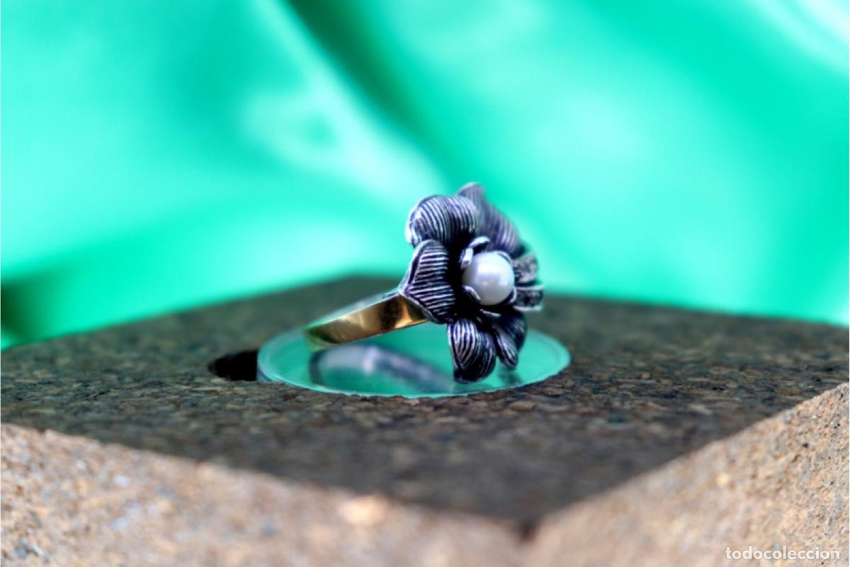 Joyeria: Anillo en oro y plata de 19,2K. - Foto 3