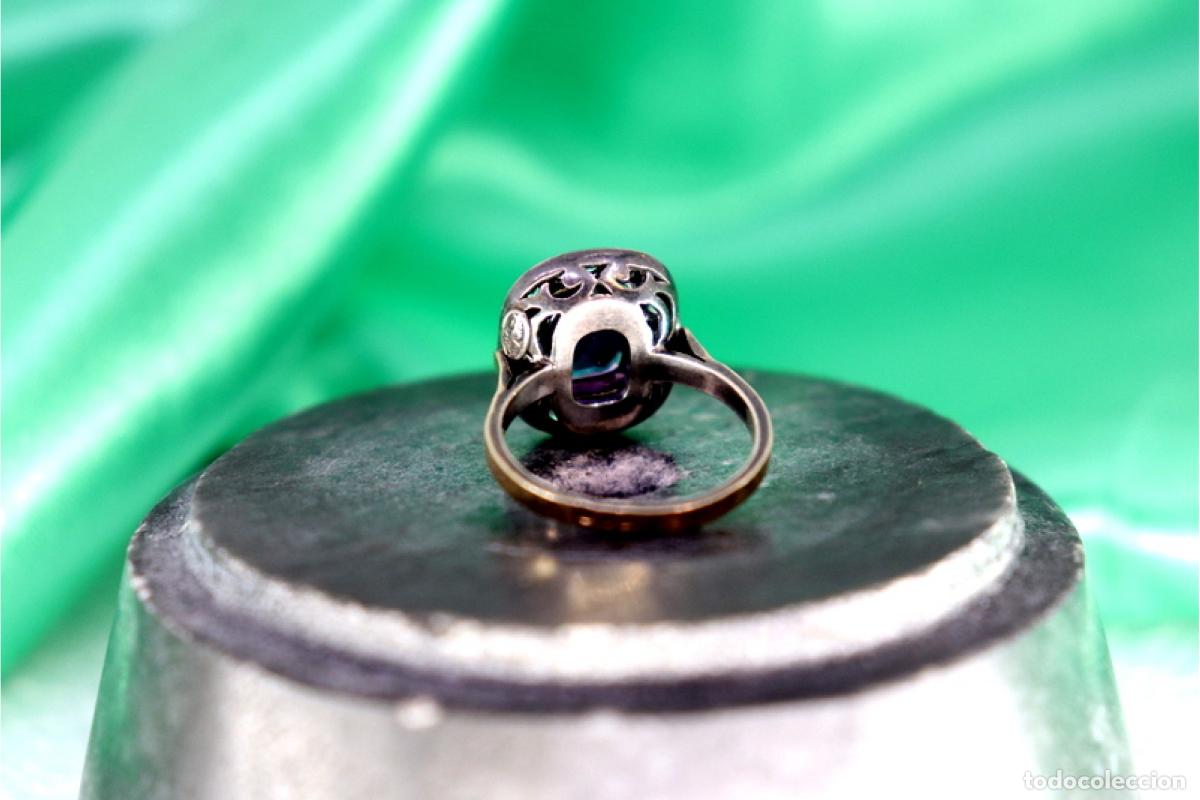 Joyeria: Anillo de oro y plata de 19,2K con amatista. - Foto 6