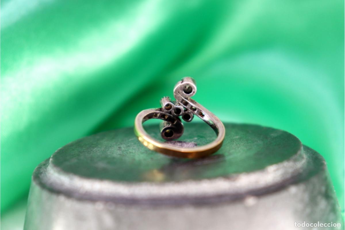 Joyeria: Anillo de oro y plata de 19,2K con diamantes. - Foto 5